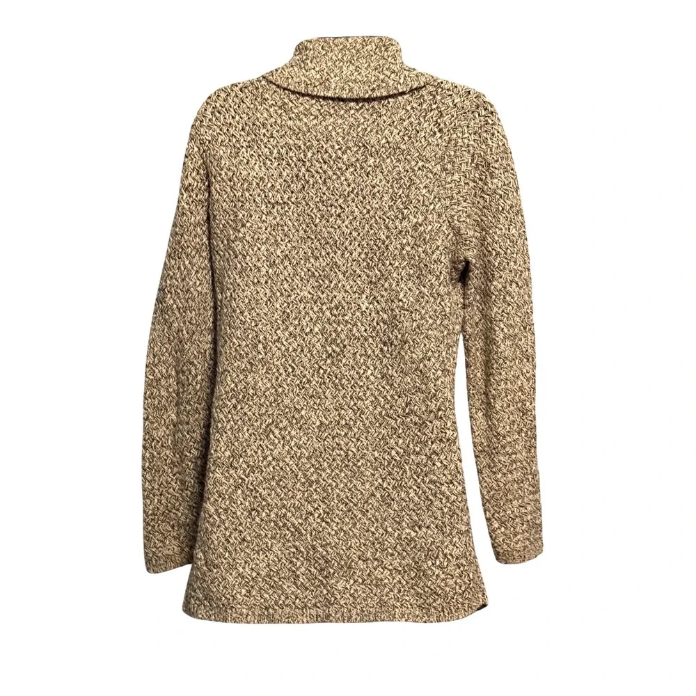 Dana Buchman Signature Brown Marled Basketweave Cowl Neck Sweater M